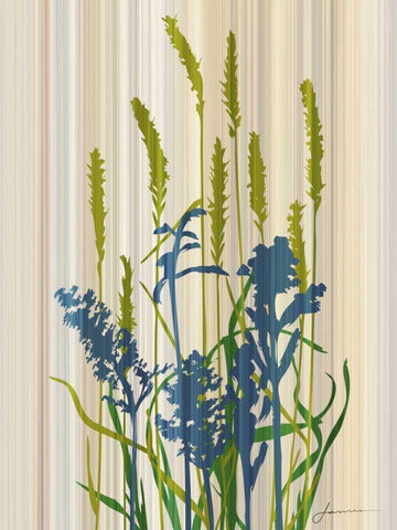 Strip Garden I Black Ornate Wood Framed Art Print with Double Matting by Burghardt, James