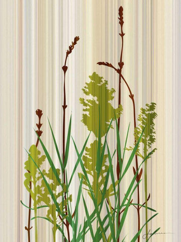 Strip Garden II White Modern Wood Framed Art Print with Double Matting by Burghardt, James