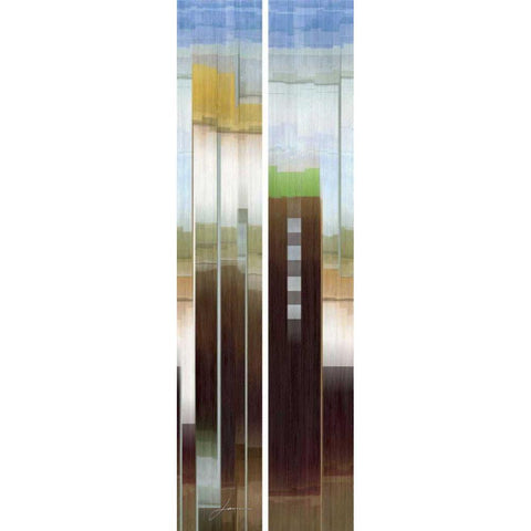 2-Up Eastside I Black Modern Wood Framed Art Print with Double Matting by Burghardt, James
