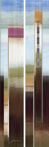 2-Up Eastside II White Modern Wood Framed Art Print with Double Matting by Burghardt, James