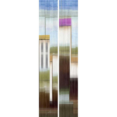 2-Up Eastside IV Black Modern Wood Framed Art Print with Double Matting by Burghardt, James