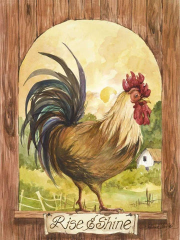 Rise N Shine White Modern Wood Framed Art Print with Double Matting by Van Dijk, Jerianne