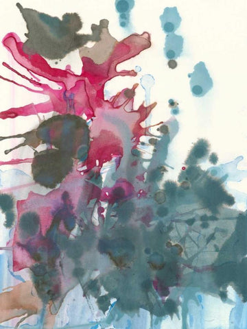 Sea Splotch White Modern Wood Framed Art Print with Double Matting by Fuchs, Jodi