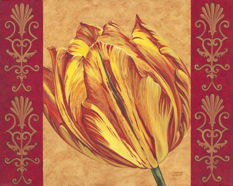 Tulip Power I White Modern Wood Framed Art Print with Double Matting by Vitaletti, Carolee