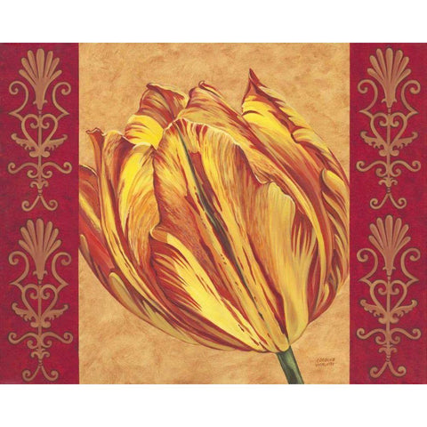 Tulip Power I Gold Ornate Wood Framed Art Print with Double Matting by Vitaletti, Carolee