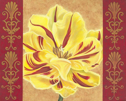 Tulip Power II White Modern Wood Framed Art Print with Double Matting by Vitaletti, Carolee