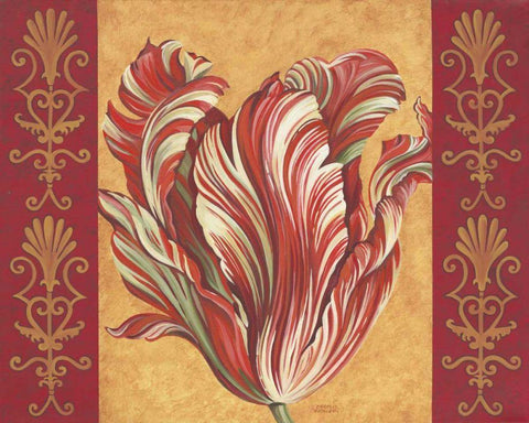 Tulip Power III Black Ornate Wood Framed Art Print with Double Matting by Vitaletti, Carolee