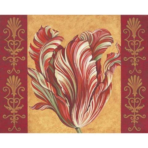 Tulip Power III Black Modern Wood Framed Art Print with Double Matting by Vitaletti, Carolee