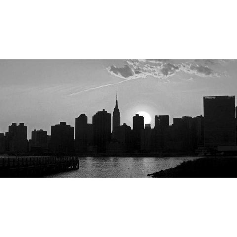 Panorama of NYC I Gold Ornate Wood Framed Art Print with Double Matting by Pica, Jeff