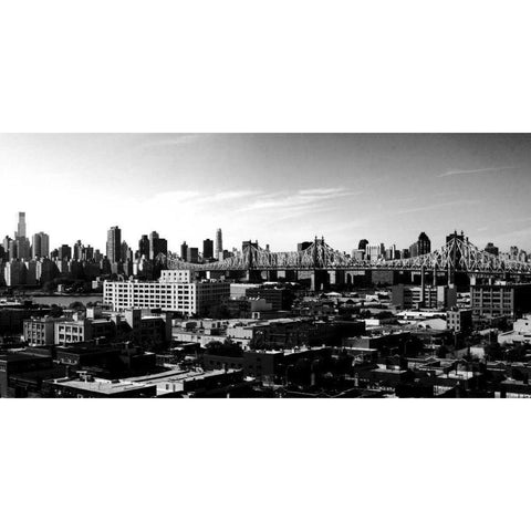 Panorama of NYC II Black Modern Wood Framed Art Print with Double Matting by Pica, Jeff