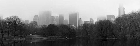 Panorama of NYC III White Modern Wood Framed Art Print with Double Matting by Pica, Jeff