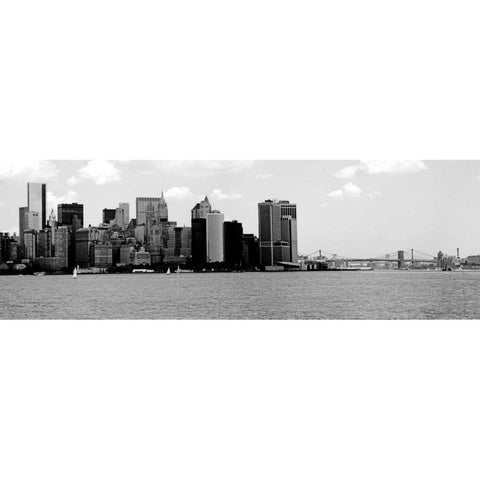 Panorama of NYC IV Black Modern Wood Framed Art Print with Double Matting by Pica, Jeff