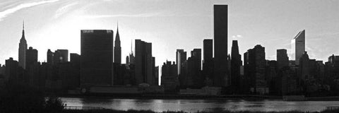 Panorama of NYC VI Black Ornate Wood Framed Art Print with Double Matting by Pica, Jeff