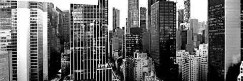 Panorama of NYC VII Black Ornate Wood Framed Art Print with Double Matting by Pica, Jeff