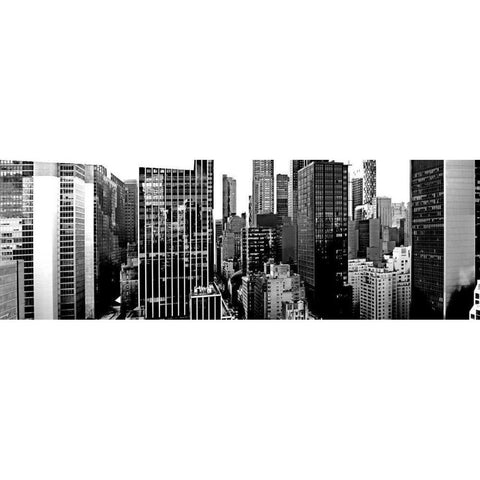 Panorama of NYC VII Black Modern Wood Framed Art Print with Double Matting by Pica, Jeff