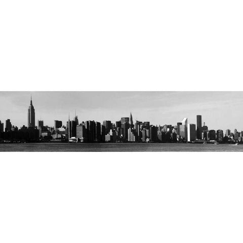 Panorama of NYC VIII Black Modern Wood Framed Art Print with Double Matting by Pica, Jeff