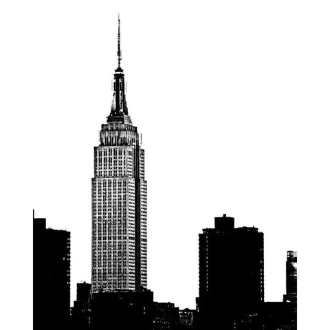 NYC Skyline I Black Modern Wood Framed Art Print with Double Matting by Pica, Jeff
