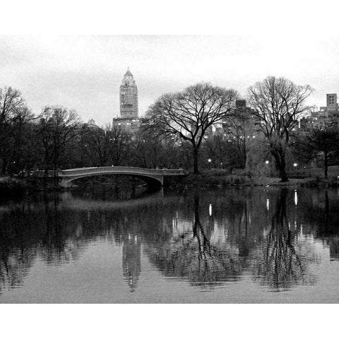 NYC Skyline V Black Modern Wood Framed Art Print with Double Matting by Pica, Jeff