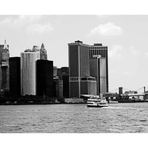 NYC Skyline VII White Modern Wood Framed Art Print by Pica, Jeff
