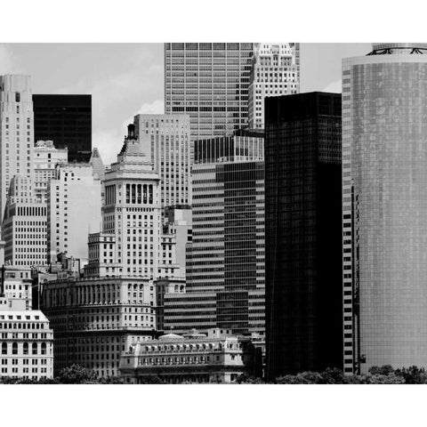 NYC Skyline VIII Black Modern Wood Framed Art Print with Double Matting by Pica, Jeff