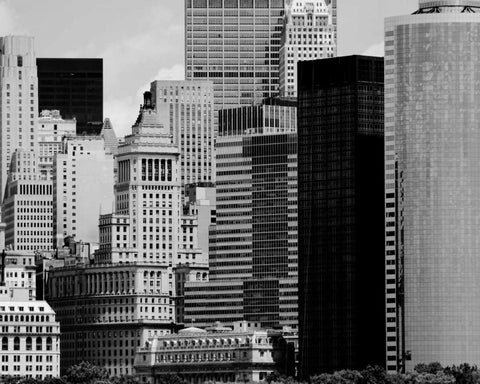 NYC Skyline VIII White Modern Wood Framed Art Print with Double Matting by Pica, Jeff