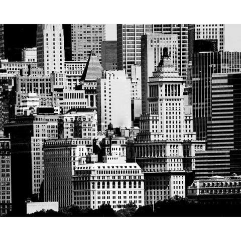 NYC Skyline IX Black Modern Wood Framed Art Print with Double Matting by Pica, Jeff