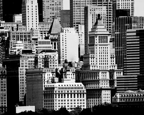 NYC Skyline IX White Modern Wood Framed Art Print with Double Matting by Pica, Jeff