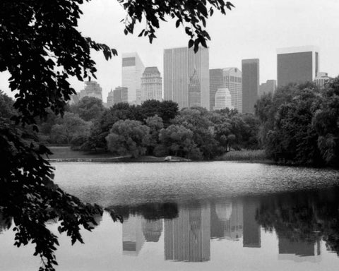 NYC Skyline X Black Ornate Wood Framed Art Print with Double Matting by Pica, Jeff