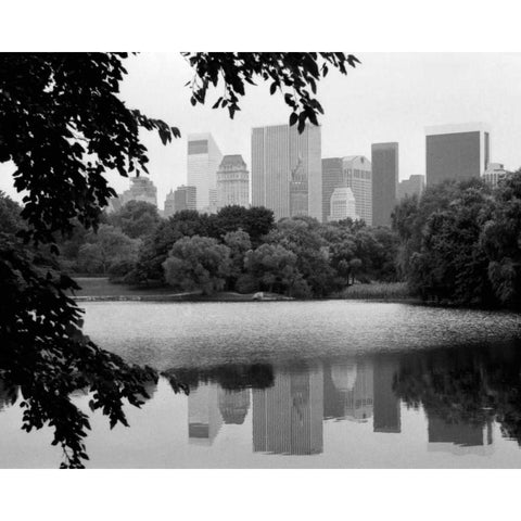 NYC Skyline X Black Modern Wood Framed Art Print with Double Matting by Pica, Jeff