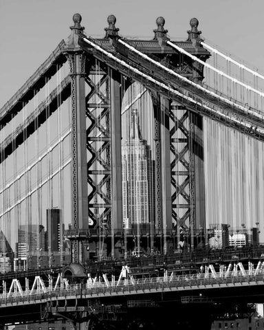 Bridges of NYC I Black Ornate Wood Framed Art Print with Double Matting by Pica, Jeff