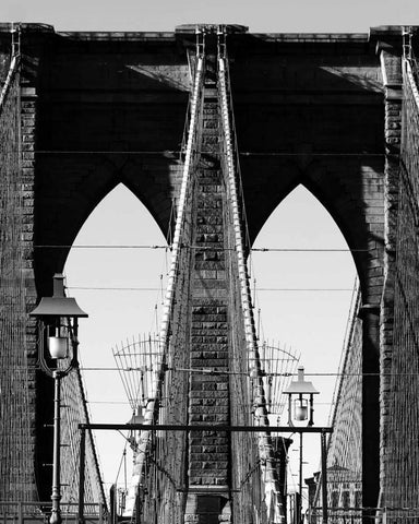 Bridges of NYC II White Modern Wood Framed Art Print with Double Matting by Pica, Jeff