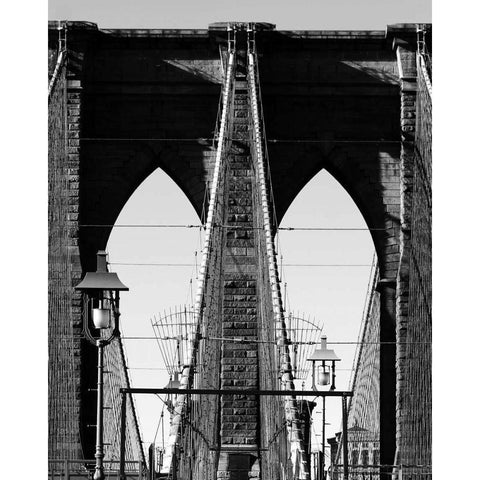 Bridges of NYC II Black Modern Wood Framed Art Print by Pica, Jeff