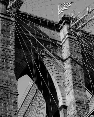 Bridges of NYC III Black Ornate Wood Framed Art Print with Double Matting by Pica, Jeff