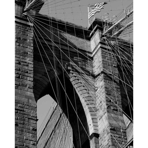 Bridges of NYC III Black Modern Wood Framed Art Print by Pica, Jeff
