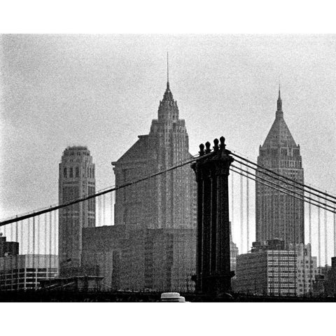 Bridges of NYC VI Black Modern Wood Framed Art Print by Pica, Jeff