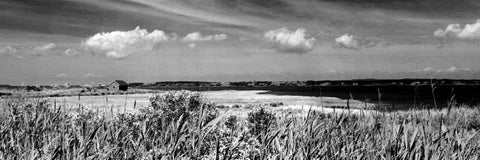 Shore Panorama III White Modern Wood Framed Art Print with Double Matting by Pica, Jeff