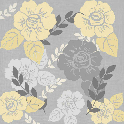 Yellow Roses on Grey I White Modern Wood Framed Art Print by Reynolds, Jade