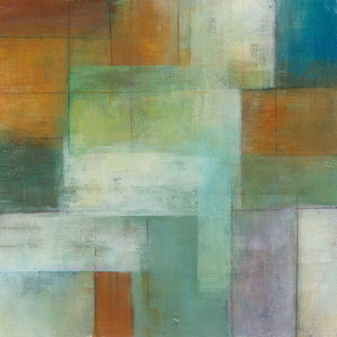 Lake Blue Essence II White Modern Wood Framed Art Print with Double Matting by Green-Aldridge, W.