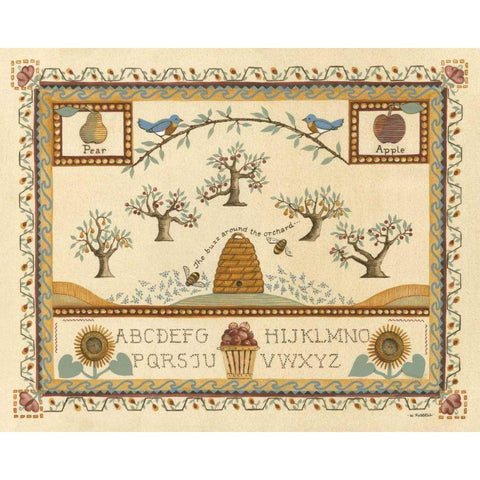 Garden Sampler II Gold Ornate Wood Framed Art Print with Double Matting by Wendy Russell
