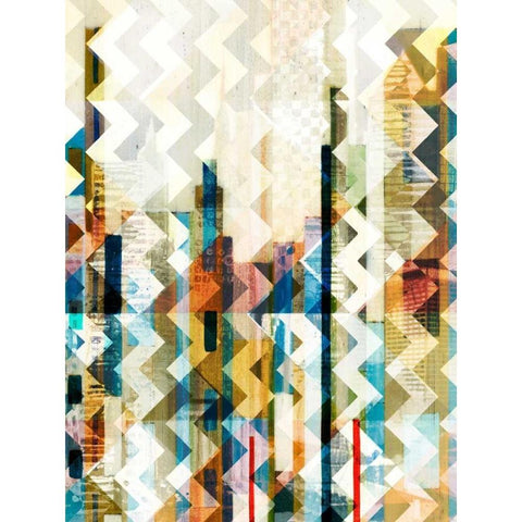Urban Chevron I White Modern Wood Framed Art Print by Vision Studio