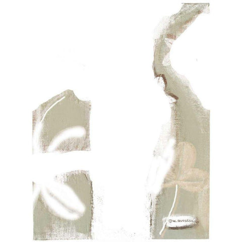 Spa Silhouette II White Modern Wood Framed Art Print by Russell, Wendy