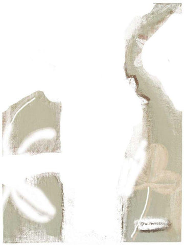 Spa Silhouette II White Modern Wood Framed Art Print with Double Matting by Russell, Wendy