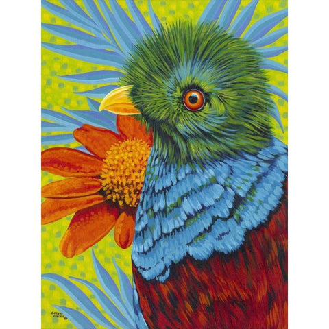 Bird in the Tropics II Gold Ornate Wood Framed Art Print with Double Matting by Vitaletti, Carolee