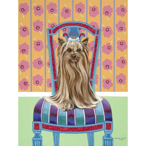 Crown Princess Yorkie Black Modern Wood Framed Art Print with Double Matting by Vitaletti, Carolee