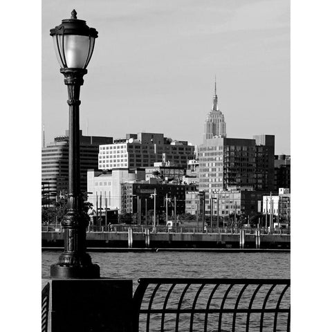 Battery Park City IV Black Modern Wood Framed Art Print with Double Matting by Pica, Jeff