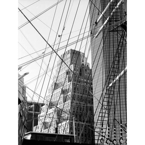 South Street Seaport I Black Modern Wood Framed Art Print with Double Matting by Pica, Jeff