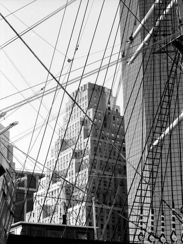 South Street Seaport I Black Ornate Wood Framed Art Print with Double Matting by Pica, Jeff