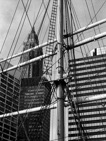 South Street Seaport II Black Ornate Wood Framed Art Print with Double Matting by Pica, Jeff
