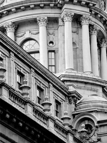 NYC Architecture V Black Ornate Wood Framed Art Print with Double Matting by Pica, Jeff