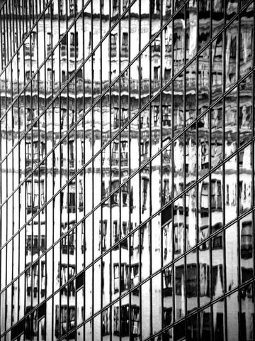 Reflections of NYC II White Modern Wood Framed Art Print with Double Matting by Pica, Jeff